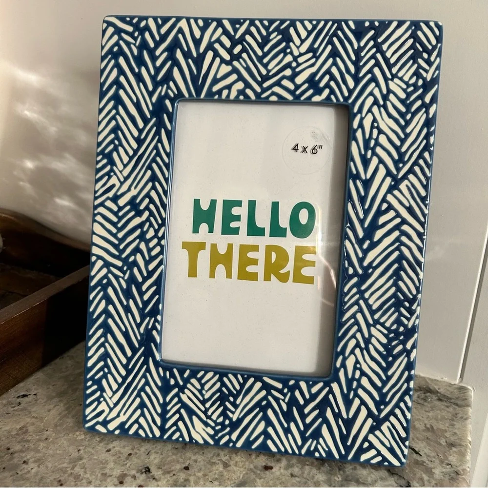 New target Blue and White Patterned Photo Frame